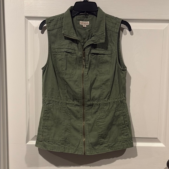 Merona Jackets & Blazers - Merona Olive Green Zip-Front Utility Vest